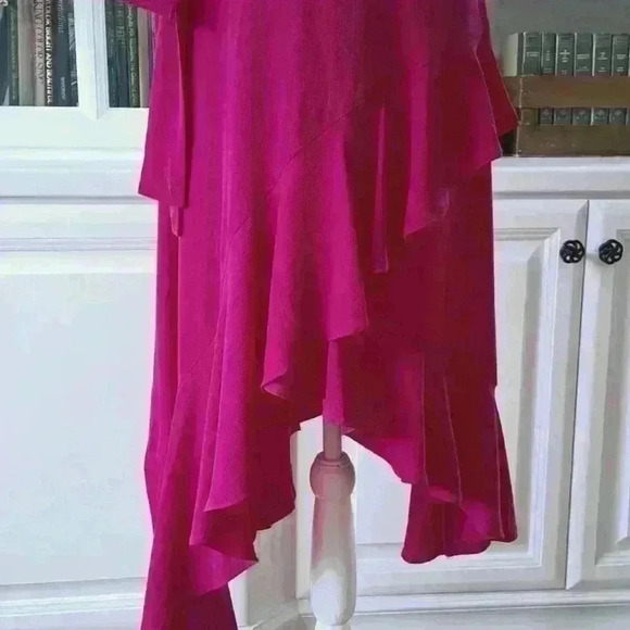 CECE Spaghetti Strap Asymmetrical Ruffle Dress - Picture 4 of 11